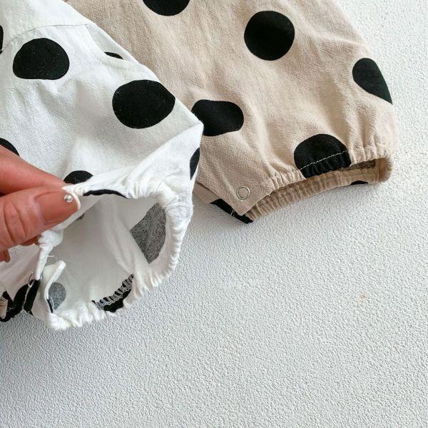 大波點寶貝袋吊帶爬服｜附帽 