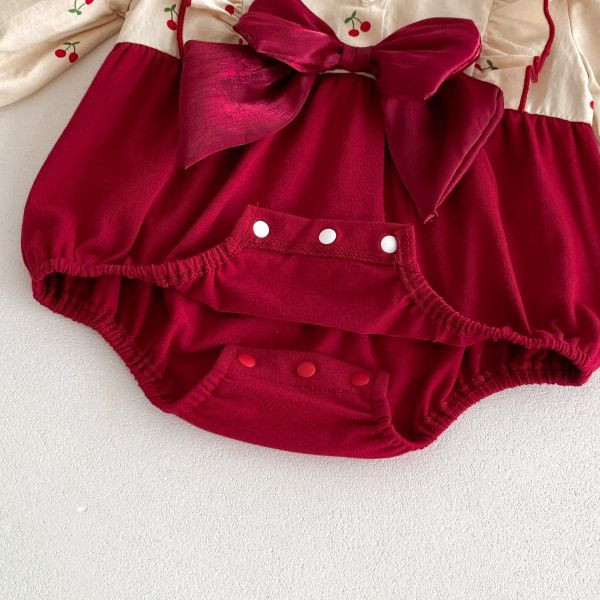 賀年周歲櫻桃飛袖包屁 