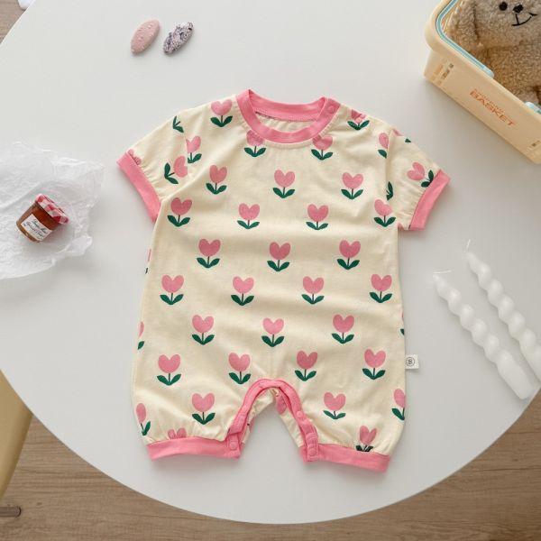 粉嫩花苞朵朵連身衣 