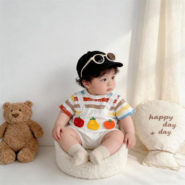 我愛吃水果假兩件連身衣 