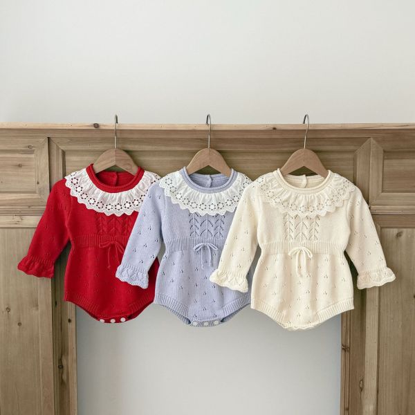 溫柔小公主蕾絲針織包屁 