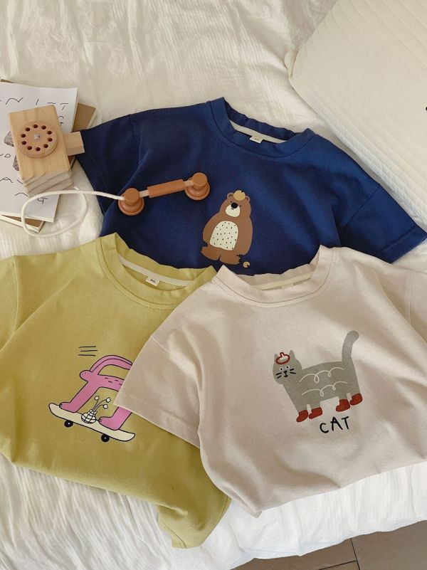 文青插畫夏天短tee 