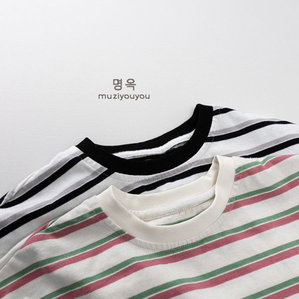 日常風格條紋短tee 