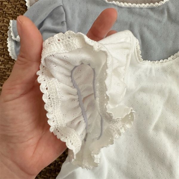法式蕾絲蝴蝶結短tee 