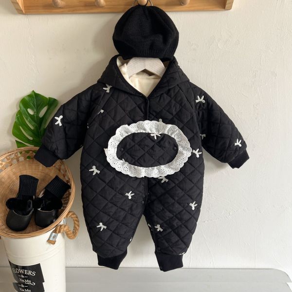 黑白蝴蝶結加絨外出服 