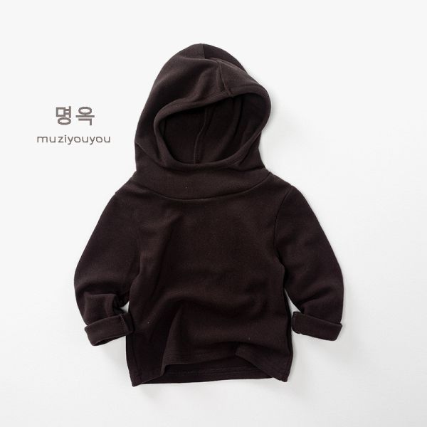 百搭柔軟絨感連帽上衣 