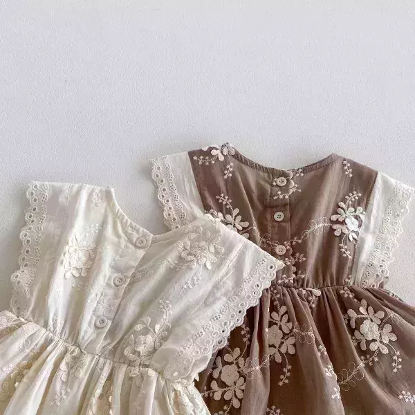 美美繡花無袖包屁裙 