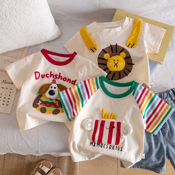 繽紛色動物款短tee 