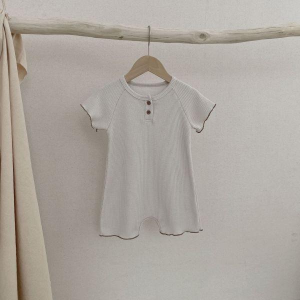 韓系冷色！華夫格素面連身衣 