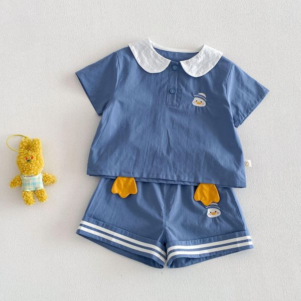 可愛鴨手水手領短袖套裝 