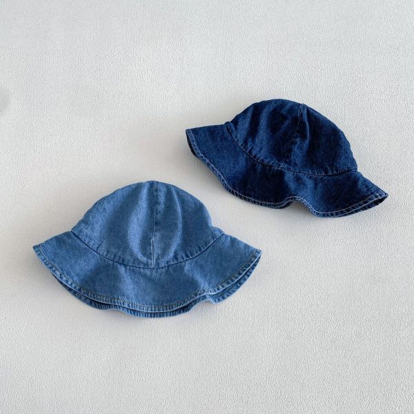 藍色牛仔系雙口袋連身衣｜附帽 