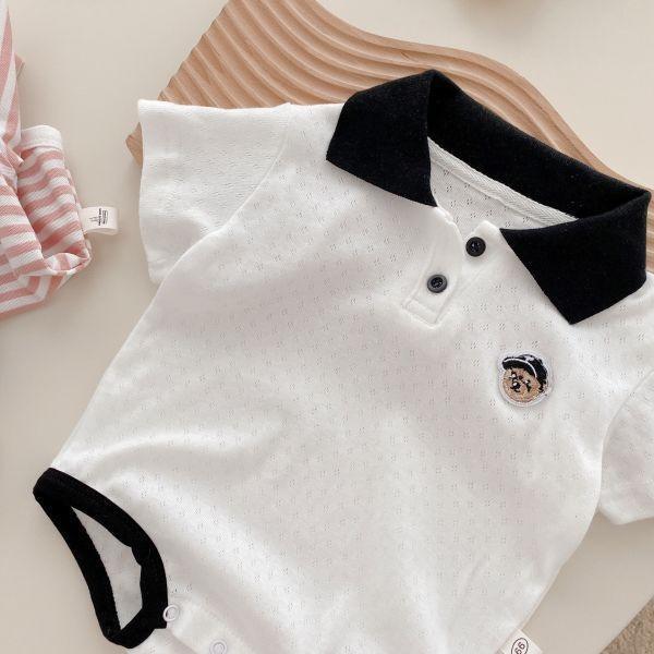 紳士領小熊滾邊包屁 