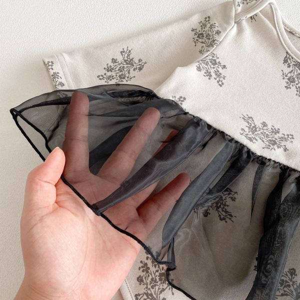 微霧碎花拼紗包屁裙 