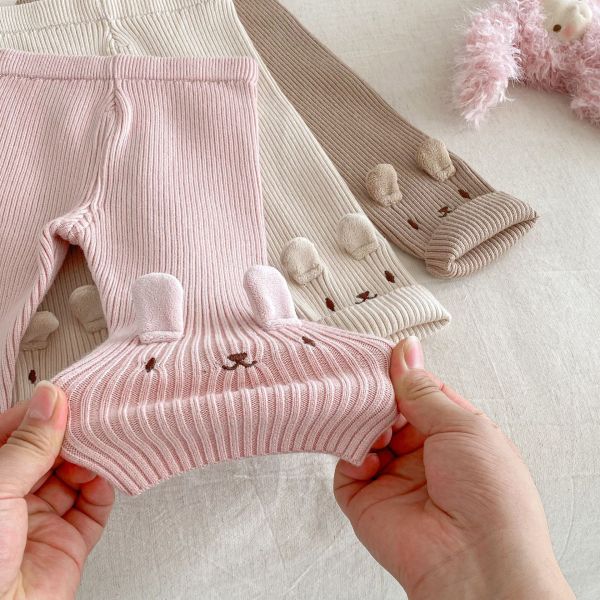 小兔耳朵螺紋寶寶褲 