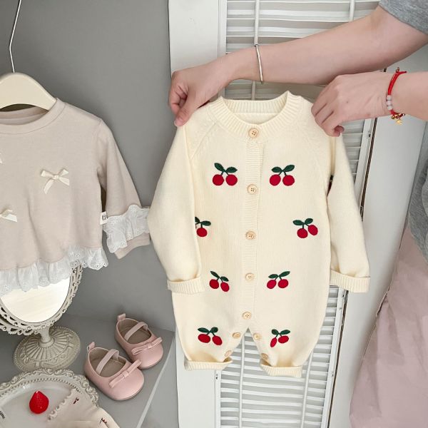 小櫻桃寶寶排扣連身衣 