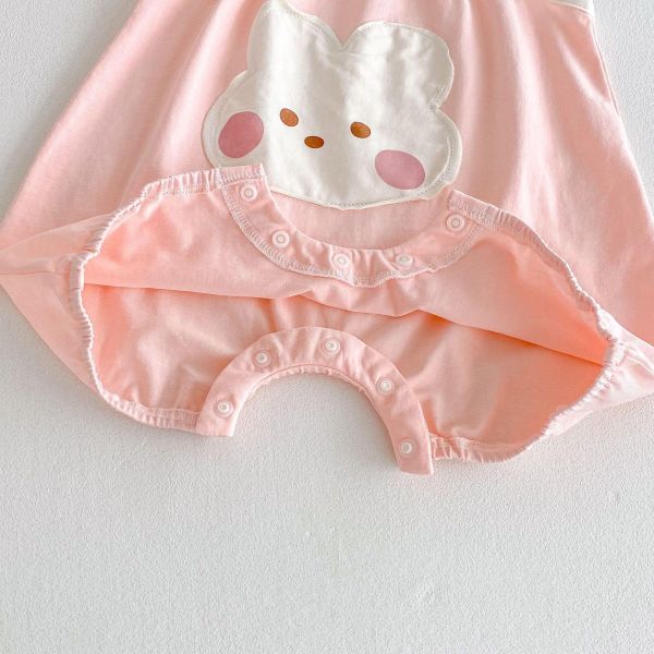 清爽花朵綁帶薄款連身衣 