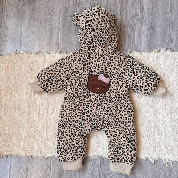 爆可愛貓咪連帽鋪棉連身衣 