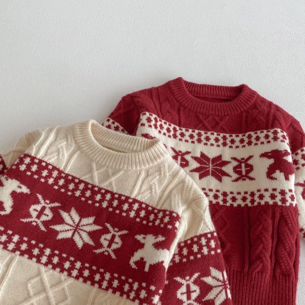 北歐麋鹿雪花針織上衣 