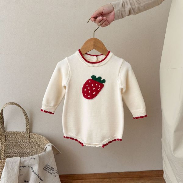 田園系大草莓針織上衣 