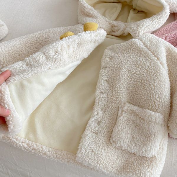 大大蝴蝶耳朵絨毛外套 