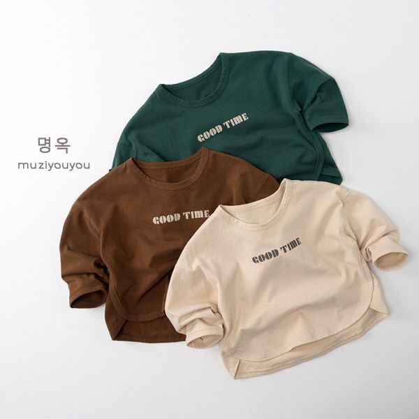 簡約小字母圓領百搭長tee 