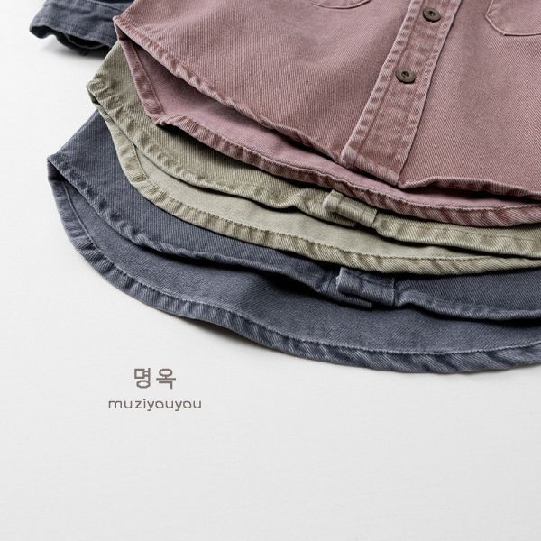 百搭帥氣森系水洗襯衫 