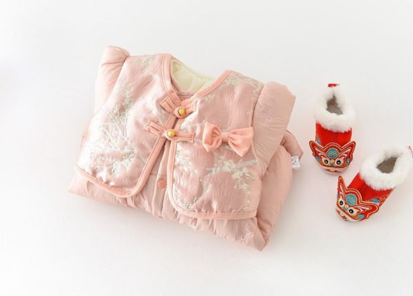 粉色過年款！公主夾棉連身衣 