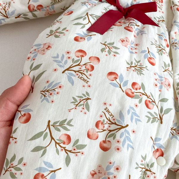 花朵雙蝴蝶結賀年服 