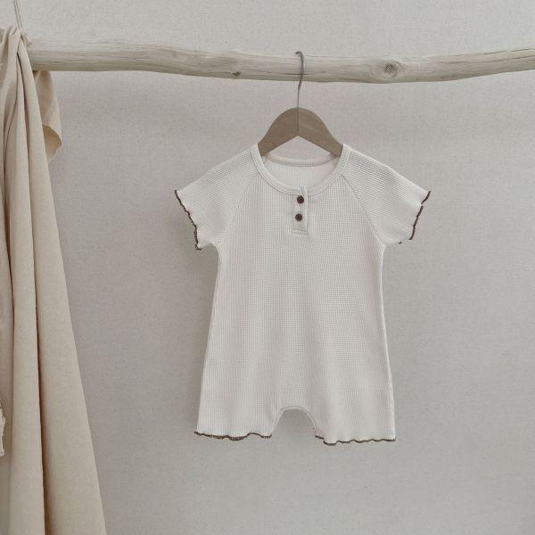 韓系冷色！華夫格素面連身衣 