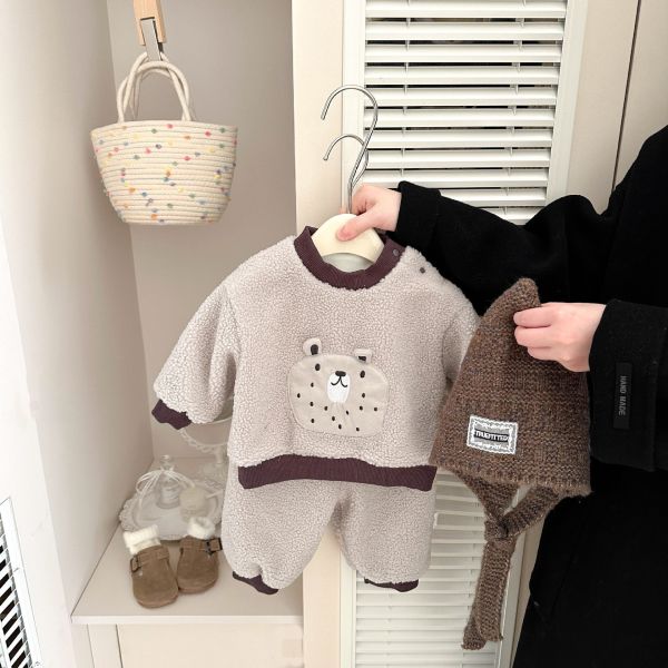 雪冬可愛小熊毛絨絨套裝 