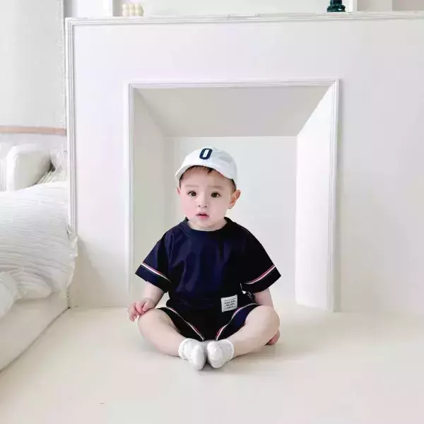 雙袖織帶短袖套裝 