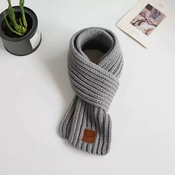 暖暖小標誌針織圍巾 