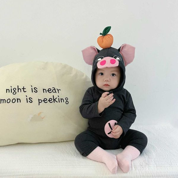 萬聖節風！小豬造型連身衣 