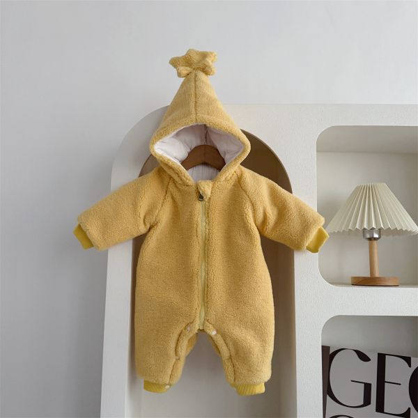 可愛星星厚絨連身外出服 