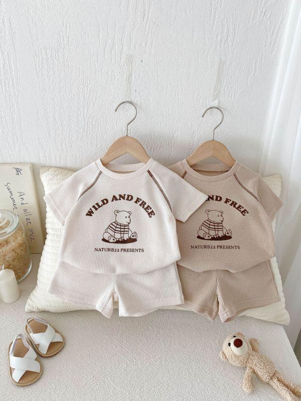 鬆餅格明線小熊套裝 