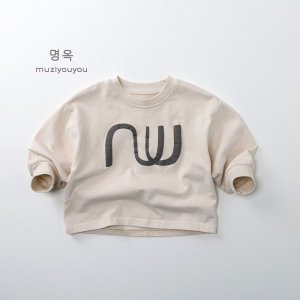 圖形字母寬鬆長tee 