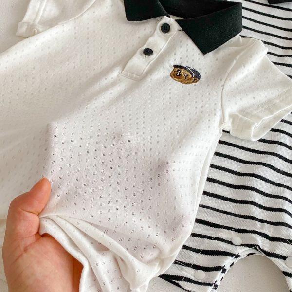 紳士領小熊滾邊連身衣 