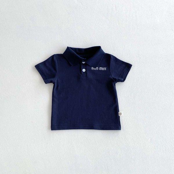 MIN刺繡POLO短上衣 