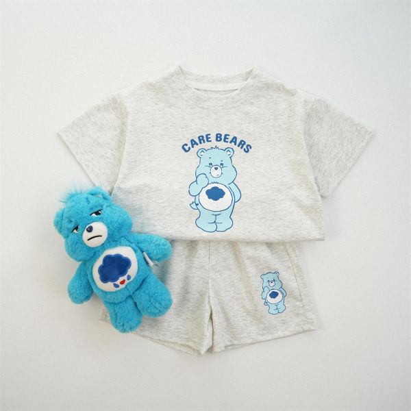 彩紅愛心熊半袖套裝 