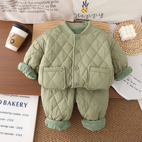 禦寒蓬蓬暖冬菱格套裝 