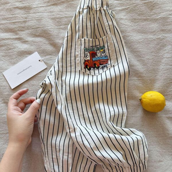 彩色車子口袋長褲 