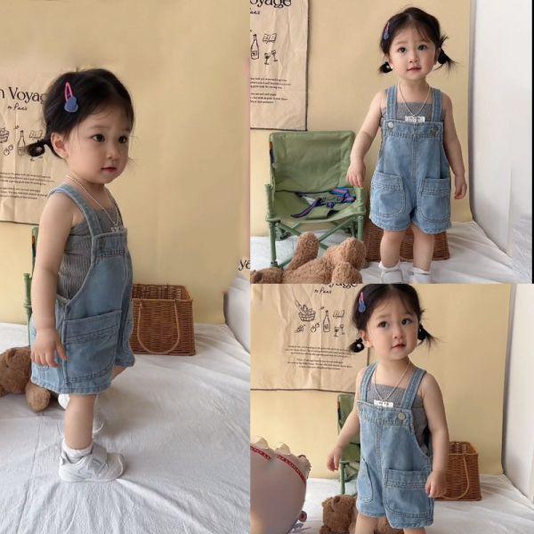 渡假很可以！五分牛仔吊帶組 