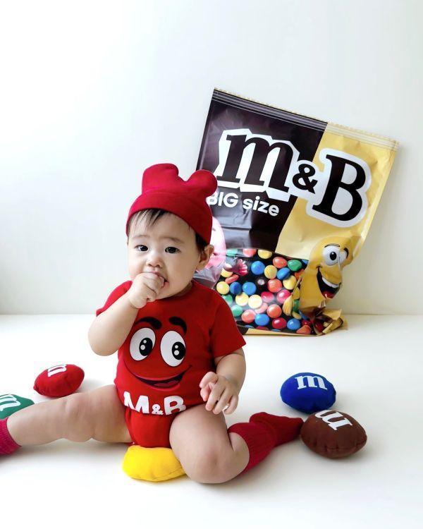 紅色糖果豆豆包屁｜附帽 