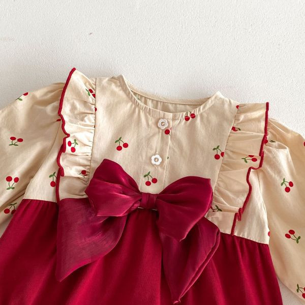 賀年周歲櫻桃飛袖包屁 