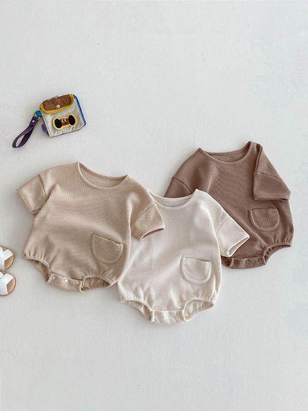 鬆餅格子小口袋包屁 