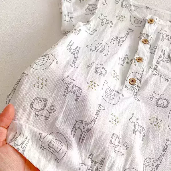 插畫小動物風連身衣 