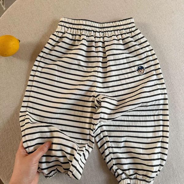 帥氣小熊防紋縮口長褲 