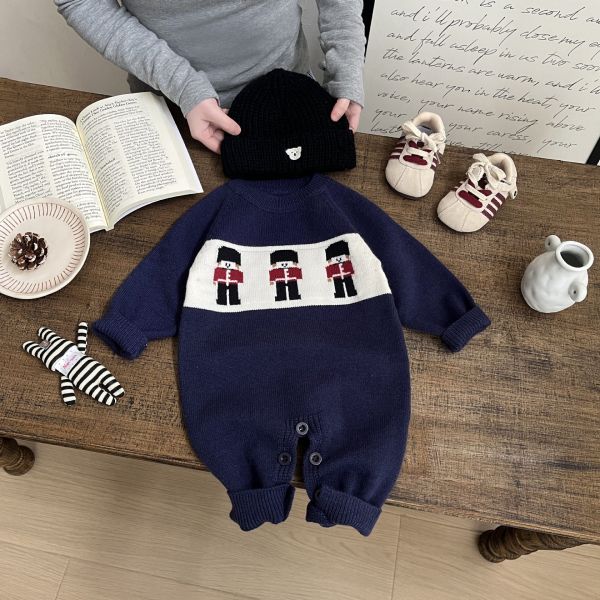 英倫小衛兵針織連身衣 