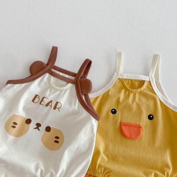 萌趣小鴨狗狗吊帶包屁 