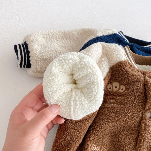 熊熊滾邊風毛絨絨外套 